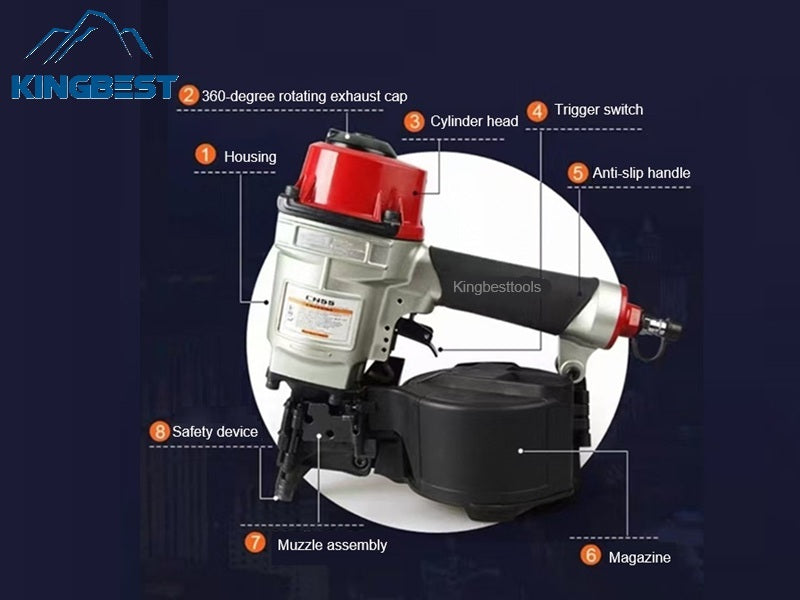 Promotion! Pneumatic Coil Nail Gun Industrial Pneumatic Tools Export Crates Packing Tools Free shipping A01/A02