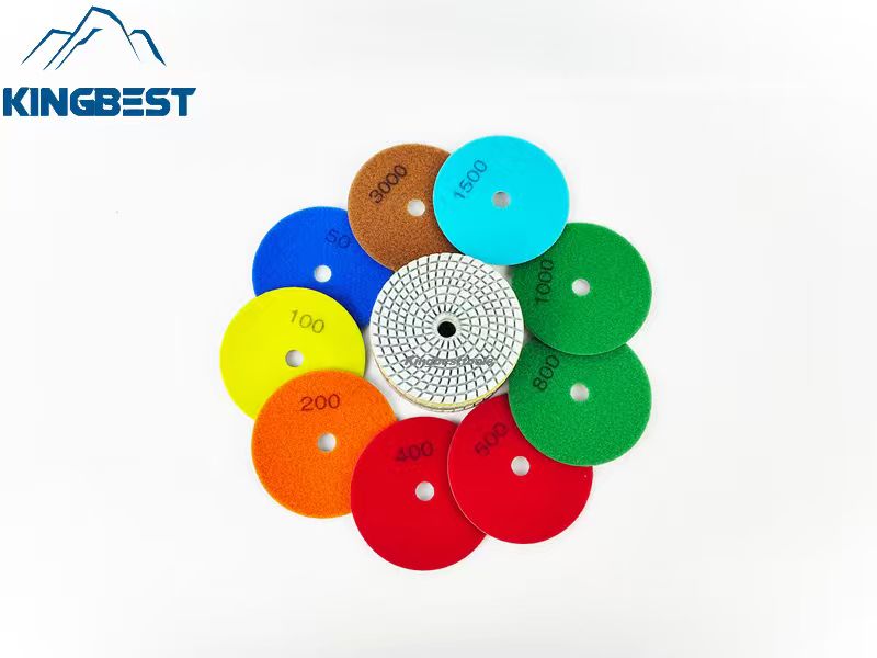 Rotary Wet Polishing Pads 9 steps Sandpapers 4inch 100mm Diamond  Polishing Pad Wet Use