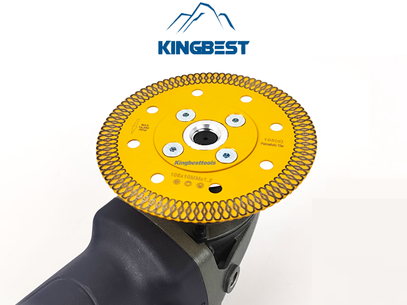 Yellow Diamond Cutting Blades with Flange for Marble Ceramic Turbo Saw Blade for Porcelain Sintered Stone Dekton Tile Cutting Disc