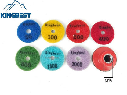 2 inch Wet Polishing Pads Polishing Pads for Stone Handicraft Stone Craft Pads 7 steps 50#/100#/200#/400#/800#1500#3000#