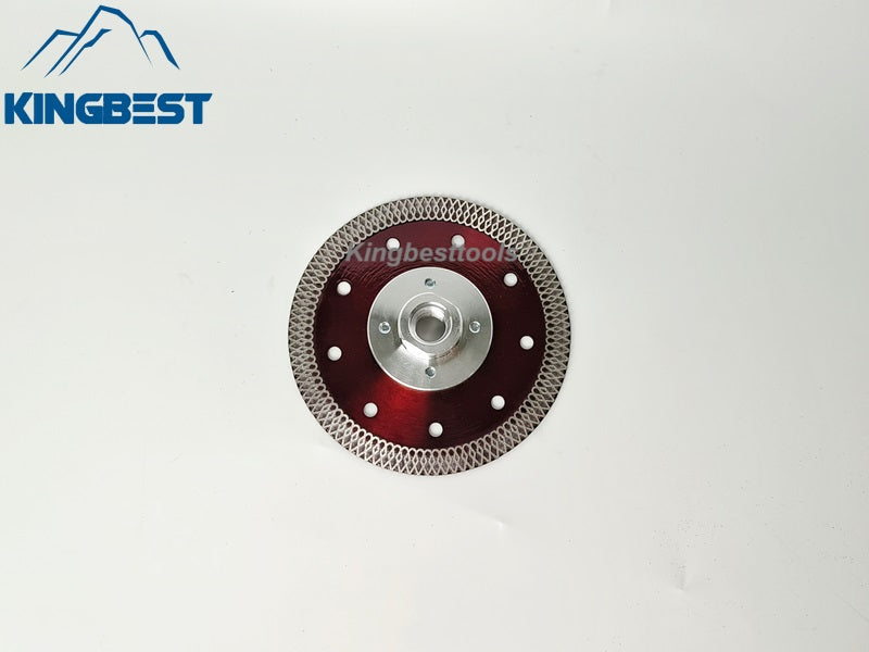 Red Diamond Cutting Blades with Flange for Marble Ceramic Turbo Saw Blade for Porcelain Sintered Stone Dekton Tile Cutting Disc