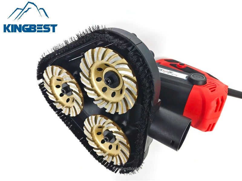 Promotion! 3-Head Floor Grinder Concrete Cement Floor Grinder Terrazzo Grinding polisher Six-Speed Dust-free Machine for Floor Renovation Grinder Free Shipping