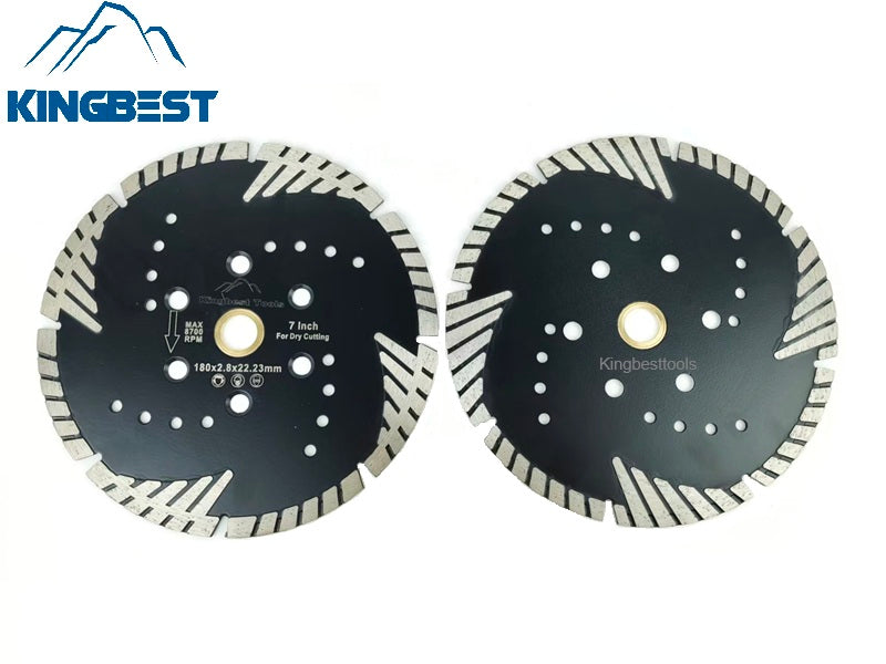 Diamond Blade with Slanted Protective Teeth for Cutting Hard Stone Straight Cutting Blades Slotting and Grinding Discs for Granite Stone