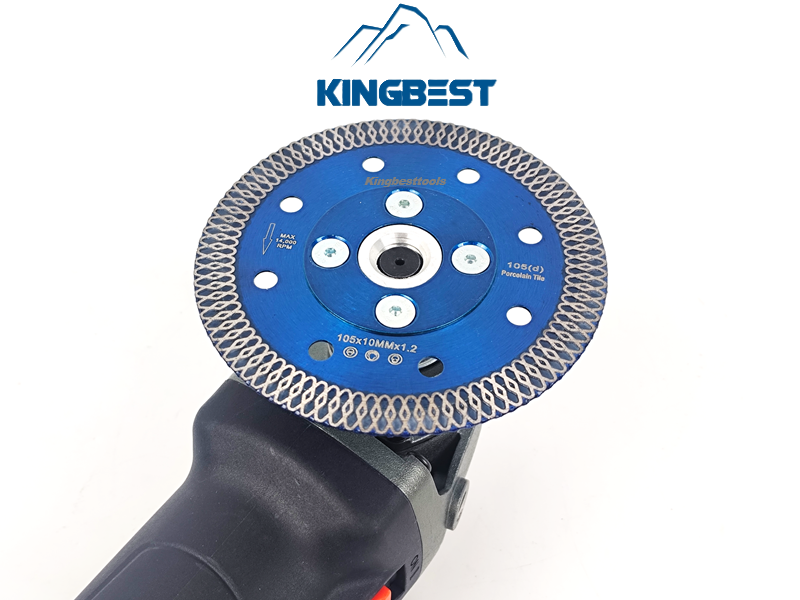 Blue Diamond Cutting Blades with Flange for Marble Ceramic Turbo Saw Blade for Porcelain Sintered Stone Dekton Tile Cutting Disc
