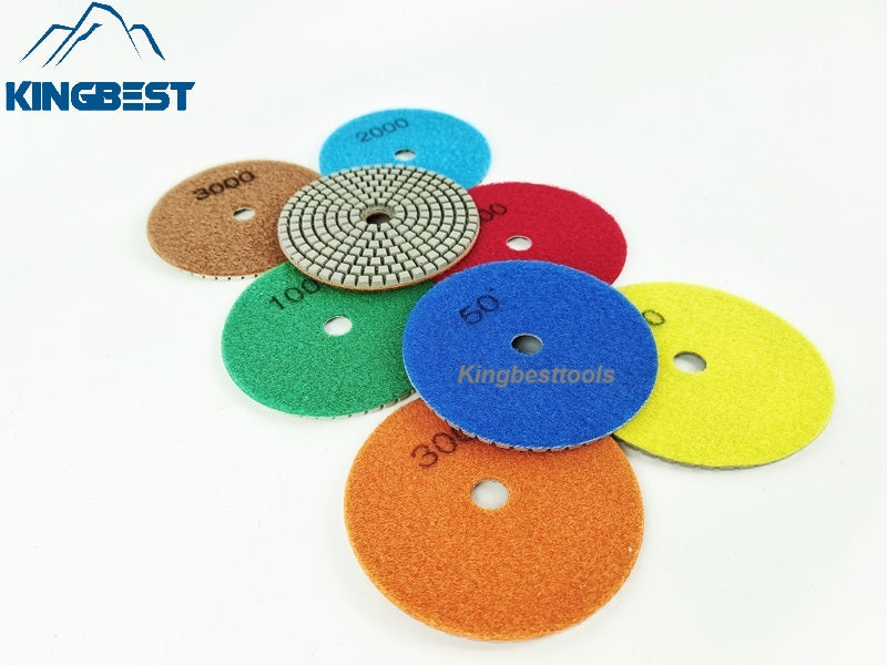 AA Quality Wet Polishing Pads 7 steps Sandpapers 4inch 100mm Diamond  Polishing Pad Wet Use