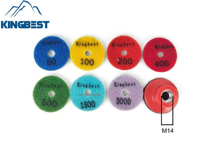 2 inch Wet Polishing Pads Polishing Pads for Stone Handicraft Stone Craft Pads 7 steps 50#/100#/200#/400#/800#1500#3000#