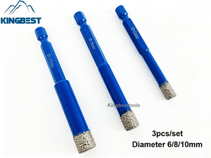 Diamond Drill Bits with Hex Shank Mini Drill Bits Hole Drilling for Ceramics Tiles Porcelain Granite Marble Stone
