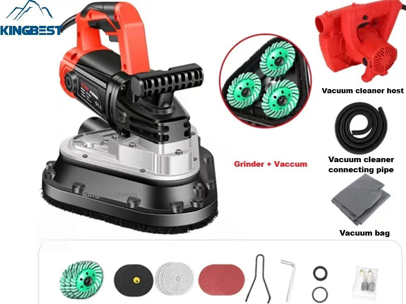 Promotion! 3-Head Floor Grinder Concrete Cement Floor Grinder Terrazzo Grinding polisher Six-Speed Dust-free Machine for Floor Renovation Grinder Free Shipping