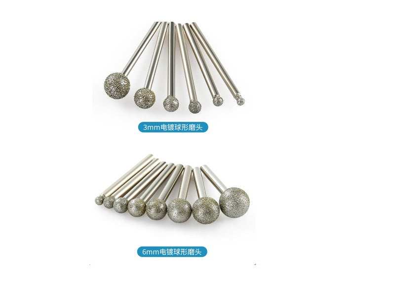 JINGLING 20mm (3/4") Spherical Diamond Grinding Bits – Round Ball Tipped Burrs For Rotary Tool